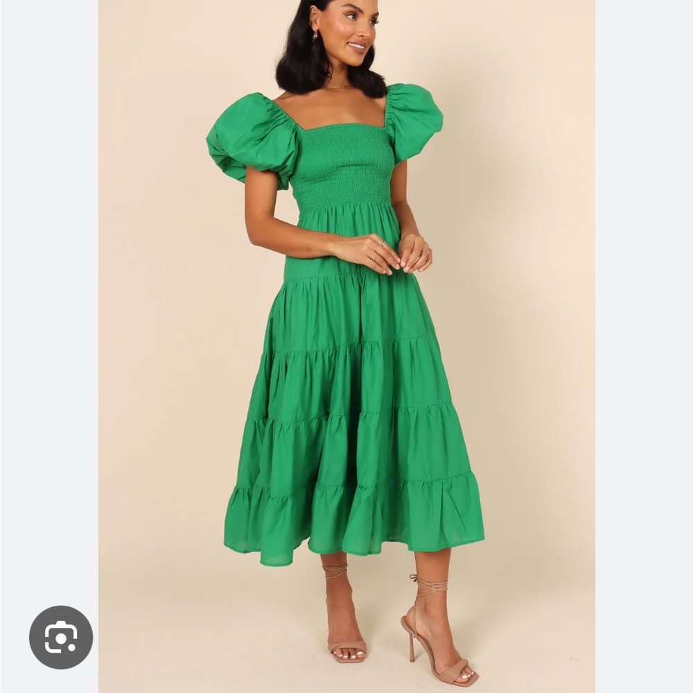 Petal and Pup morgan tiered midi dress - green